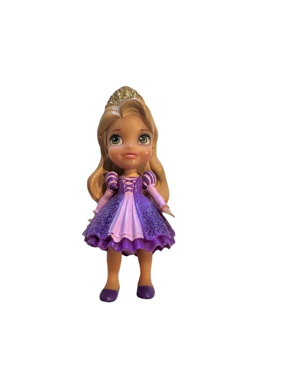 Disney Princess Doll Mini Rapunzel Poseable Figure Sparkle Collection Toy 3.5”